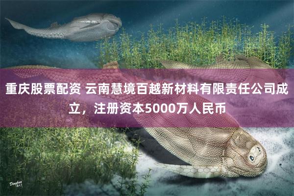 重庆股票配资 云南慧境百越新材料有限责任公司成立，注册资本5000万人民币