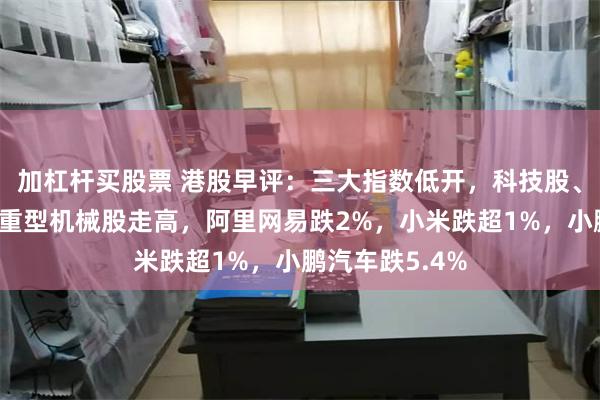 加杠杆买股票 港股早评：三大指数低开，科技股、汽车股普跌，重型机械股走高，阿里网易跌2%，小米跌超1%，小鹏汽车跌5.4%